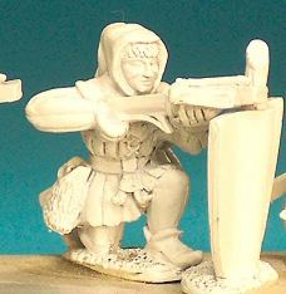 Front Rank Miniatures: HW88 Crossbowman Kneeling Firing - Aketon And Hood,  (6 figures)