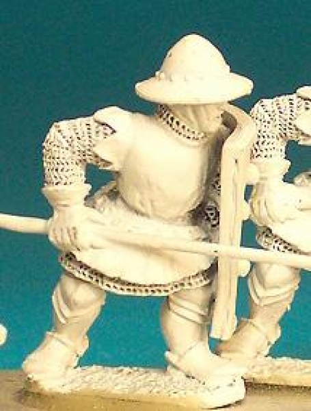 Front Rank Miniatures: HW91 Pavesier In Livery Tunic Standing Holding Spear Forward - Livery Tunic &