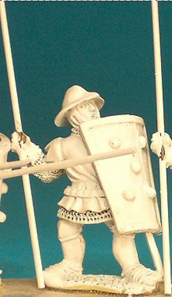 Front Rank Miniatures: HW94 Pavesier Standing Holding Spear Upright - Livery Tunic & Kettle Hat (6 f