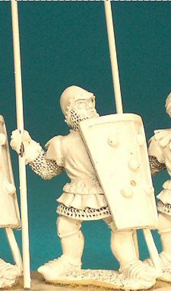 Front Rank Miniatures: HW95 Pavesier Standing Holding Spear Upright - Livery Tunic & Bascinet (6 fig