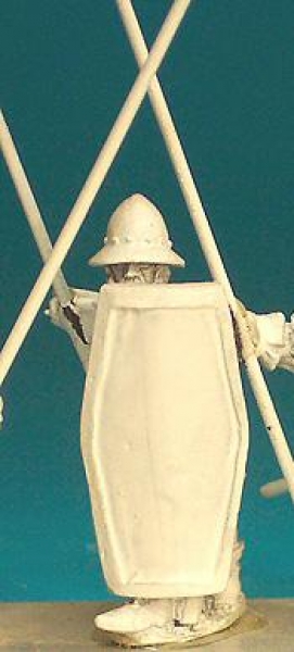 Front Rank Miniatures: HW99 Pavesier Standing Holding Spear Upright - Coat Of Plates And Kettle Hat 