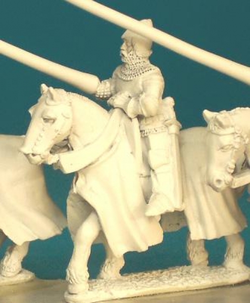 Front Rank Miniatures: HWC10 Mounted Man At Arms - Lance Forward - Jupon And Basinet (6 figures)