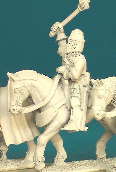 Front Rank Miniatures: HWC13 Raised Hand Weapon - Cyclas Surcoat And Helm Holding Mace (6 figures)