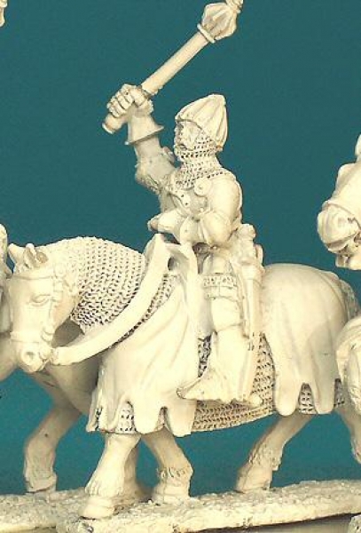 Front Rank Miniatures: HWC14 Raised Hand Weapon - Cyclas Surcoat And Ornate Bascinet Holding Mace (6