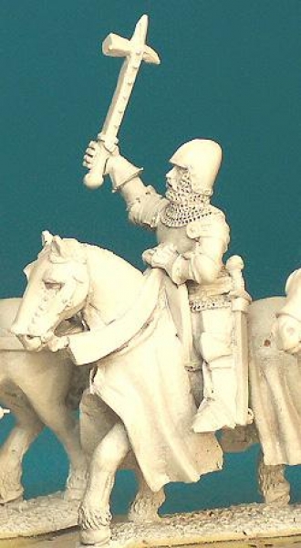 Front Rank Miniatures: HWC24 Raised Hand Weapon - White Harness And Bascinet Holding War Hammer (6 f