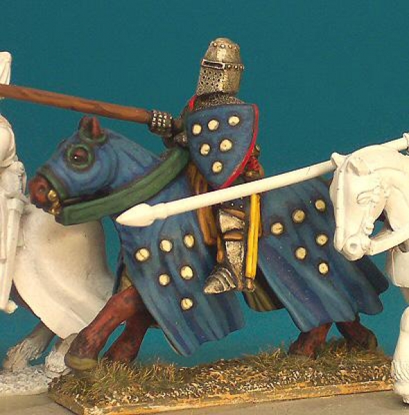 Front Rank Miniatures: HWC3 Mounted Man At Arms - Lance Forward - Short Surcoat And Helm (6 figures)