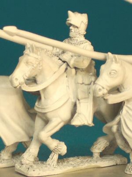Front Rank Miniatures: HWC8 Mounted Man At Arms - Lance Forward - Aketon And Houndskull , Visor Up (