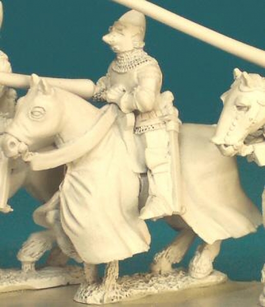 Front Rank Miniatures: HWC9 Mounted Man At Arms - Lance Forward - Jupon And Houndskull, Visor Down (