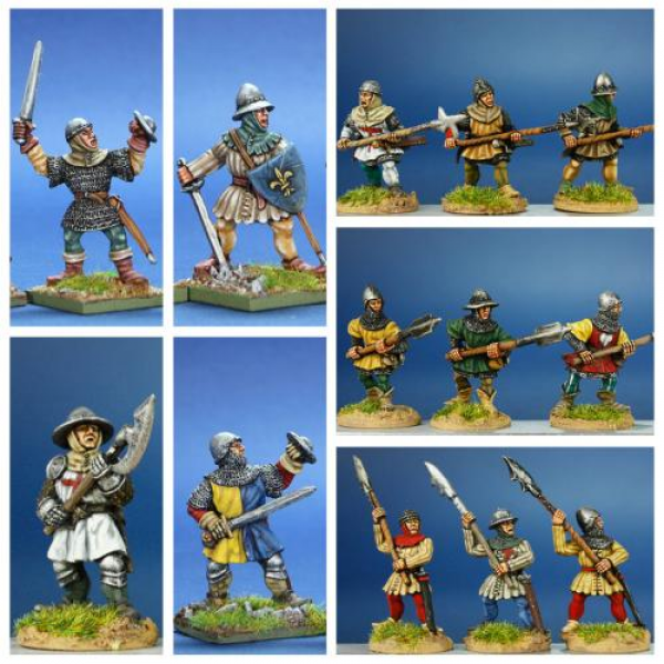 Front Rank Miniatures: HWPK11 Mixed Infantry Pack - Hundred Years War (6 Figures)