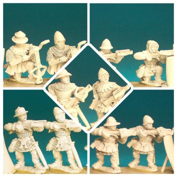 Front Rank Miniatures: HWPK12 Mixed Crossbowmen Pack - Hundred Years War(6 Figures)