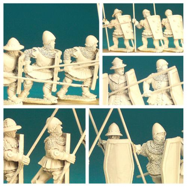 Front Rank Miniatures: HWPK13 Mixed Pavesier Pack - Hundred Years War (6 Figures)