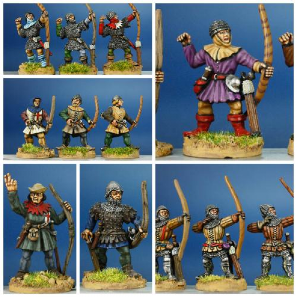 Front Rank Miniatures: HWPK9 Mixed Archers Pack - Hundred Years War (6 Figures)