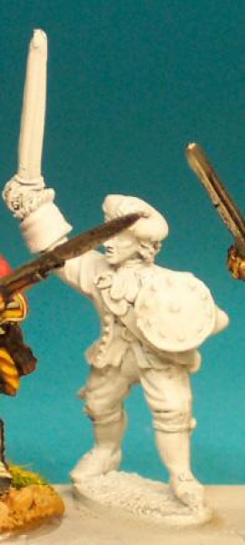 Front Rank Miniatures: JA22 Officer Standing. Waving Broadsword. In Jacket & Trews (6 figures)