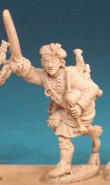 Front Rank Miniatures: JA27 Piper Charging With Broadsword. In Jacket & Plaid (6 figures)