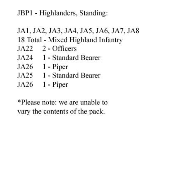 Front Rank Miniatures: JBP1 Jacobite Highlanders Standing (24 Figures)