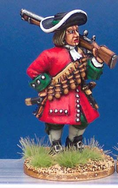 Front Rank Miniatures: LS54 Matchlock Musketeer - Marching, Leg Raised, Shouldered Musket (6 figures