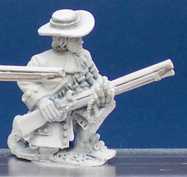 Front Rank Miniatures: LS62 Matchlock Musketeer - Kneeling At Ready (6 figures)