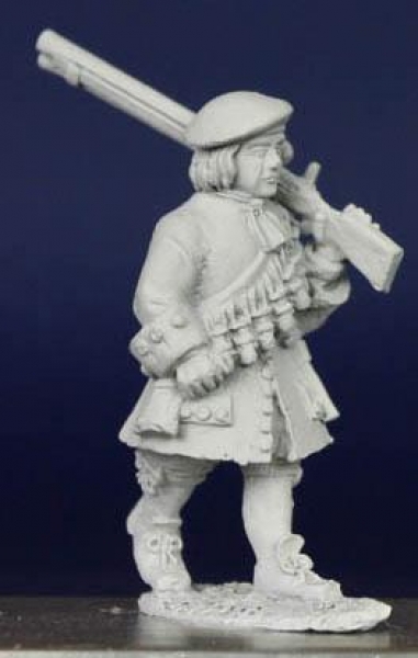 Front Rank Miniatures: LS77 Scots Musketeer (Wearing Bonnet) - Marching, Long Stride, Shouldered Mus