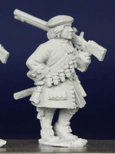 Front Rank Miniatures: LS78 Scots Musketeer (Wearing Bonnet) - Marching, Leg Raised, Shouldered Musk