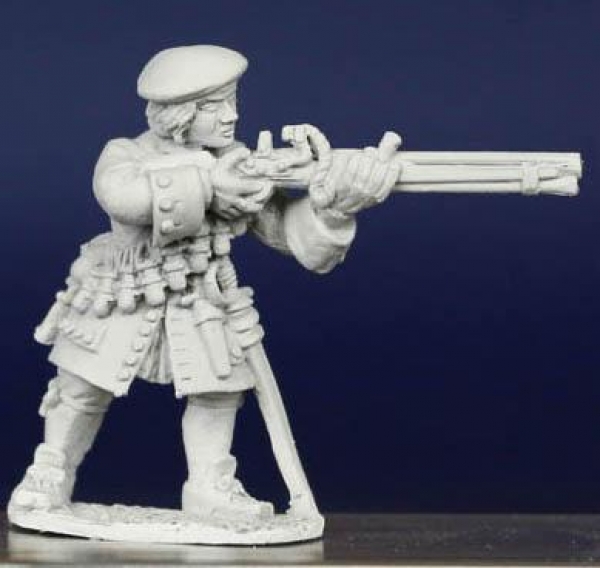 Front Rank Miniatures: LS80 Scots Musketeer (Wearing Bonnet) - Standing Firing (6 figures)