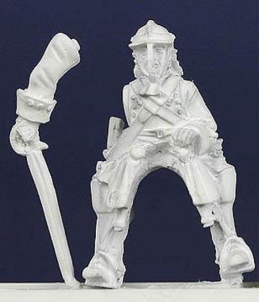Front Rank Miniatures: LSC11 Cavalryman In Back & Breast Plate & Tri Bar Helmet - Trooper Attacking 