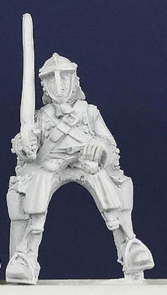 Front Rank Miniatures: LSC12 Cavalryman Wearing Back & Breast Plate & Tri Bar Helmet - Trooper At Re