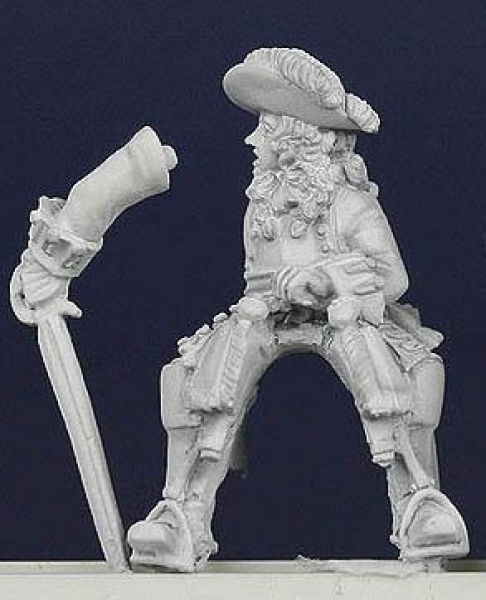 Front Rank Miniatures: LSC18 Cavalry Command - Officer Wearing Back & Breast Plate, Leading With Swo
