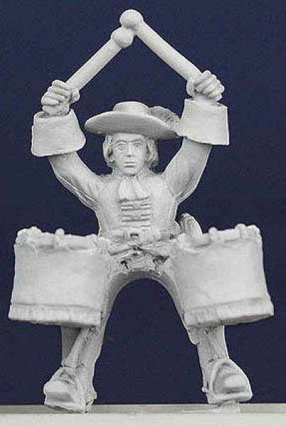 Front Rank Miniatures: LSC24 Musician - Kettle Drummer, Laced Coat, Playing (6 figures)