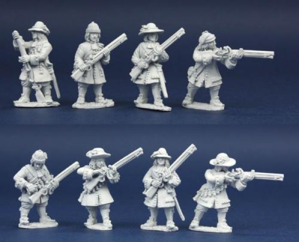 Front Rank Miniatures: LSGP3 Monmouth Rebels Armed With Muskets, 8 Mixed Figures Per Pack.