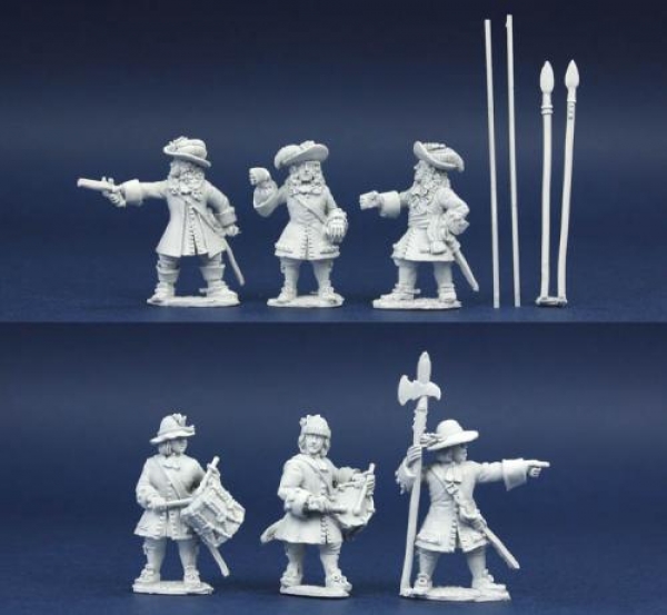 Front Rank Miniatures: LSGP4 Monmouth Rebel Command. 6 Figures Per Pack.