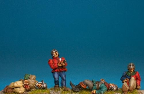 Front Rank Miniatures: MPK5 Medieval Casualties Set (Dismounted) (4 Figures)