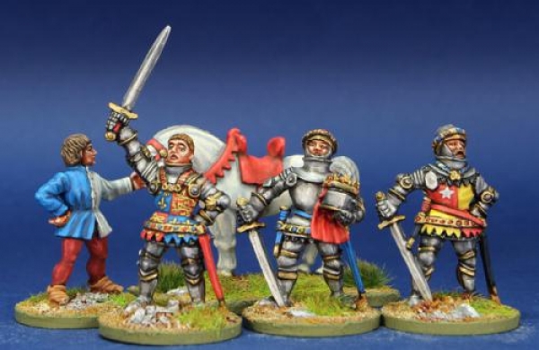 Front Rank Miniatures: MPK9 Henry V, Earl Of Oxford, John Cheyney, Servant With Palfrey (4 Figures)
