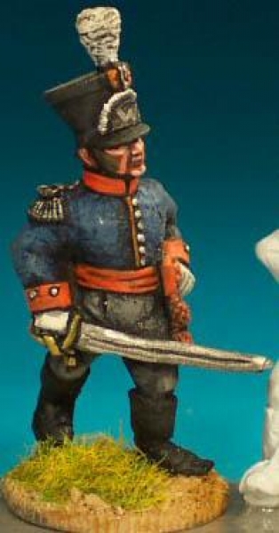 Front Rank Miniatures: NN44 National Militia - Officer Advancing Sword Down (6 figures)