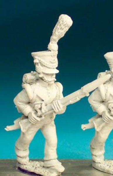 Front Rank Miniatures: NN78 Flanquer - Advancing High Porte - 1st Regt In Shako, With Cords And Plum