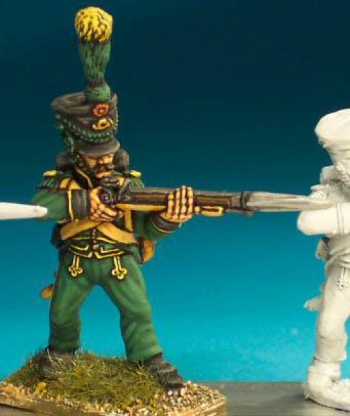 Front Rank Miniatures: NN88 Flanquer - Standing Firing - 2nd Regt In Shako, With Cords And Plume (6 
