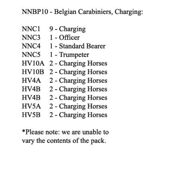 Front Rank Miniatures: NNBP10 Belgian Carabiniers, Charging (12 Mounted Figures)
