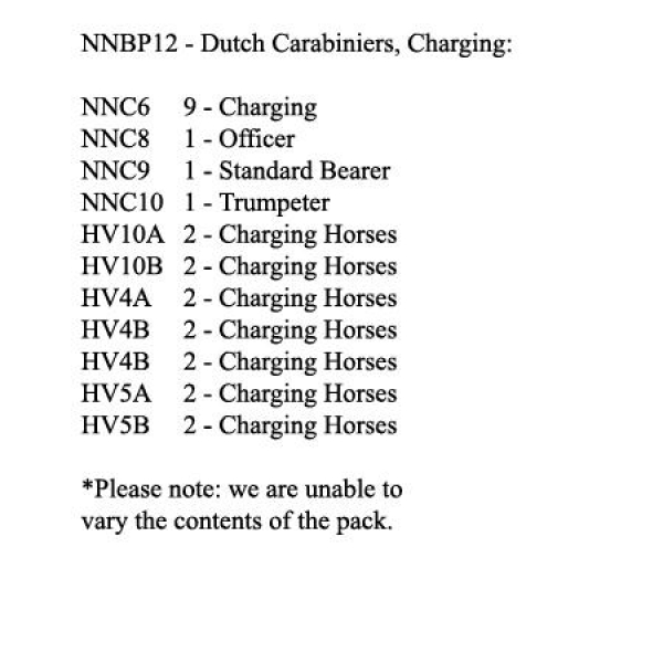 Front Rank Miniatures: NNBP12 Dutch Carabiniers, Charging (12 Mounted Figures)