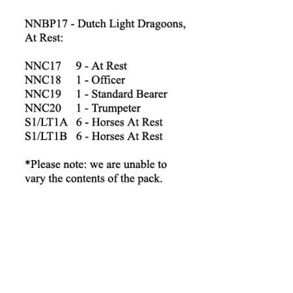 Front Rank Miniatures: NNBP17 Dutch Light Dragoon, At Rest (12 Mounted Figures)