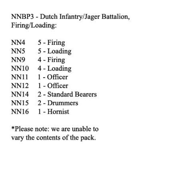 Front Rank Miniatures: NNBP3 Dutch Infantry / Jager Battalion 1815, Firing And Loading (25 Figures)
