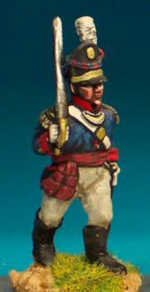 Front Rank Miniatures: PN16 Line Infantry Command - Barretina Cap - Officer Marching (6 figures)