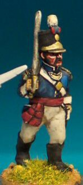 Front Rank Miniatures: PN52 Line Infantry Command - Stovepipe Cap - Foot Officer Marching (6 figures