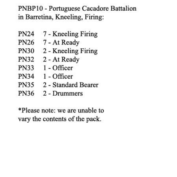 Front Rank Miniatures: PNBP10 Portuguese Cacadore In Barretina Cap, Kneeling Firing / Loading (24 Fi