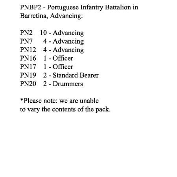 Front Rank Miniatures: PNBP2 Portuguese Infantry In Barretina Cap, Advancing (24 Figures)