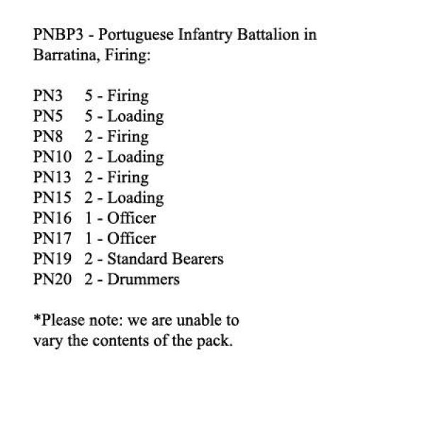 Front Rank Miniatures: PNBP3 Portuguese Infantry In Barretina Cap, Firing/Loading (24 Figures)