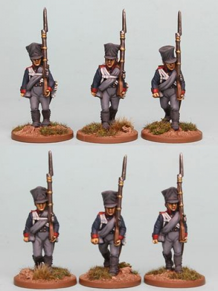 Front Rank Miniatures: PSNRPK1 Prussian Musketeers In Shako, Marching (6 Figures)