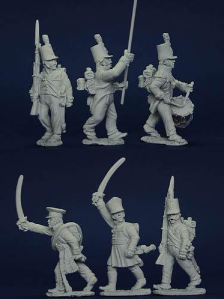 Front Rank Miniatures: PSNRPK19 Prussian Reservists In British Manufactured Uniforms, Command (6 Fig
