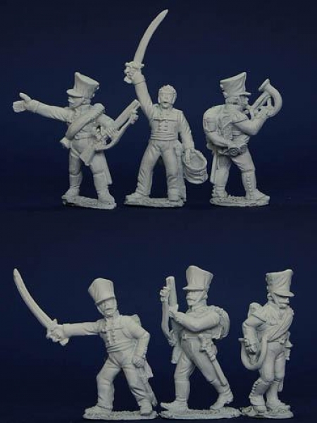 Front Rank Miniatures: PSNRPK21 Prussian Schutzen/Jagers Command (6 Figures)