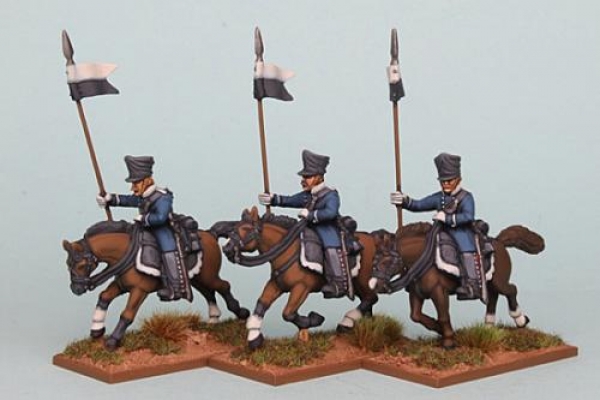 Front Rank Miniatures: PSNRPK26 Prussian Landwehr Cavalry Galloping, Lance Up. Separate Pivoting Lan
