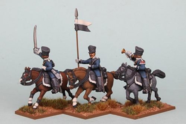 Front Rank Miniatures: PSNRPK27 Prussian Landwehr Command, Galloping. Separate Pivoting Arms, (3 Mou