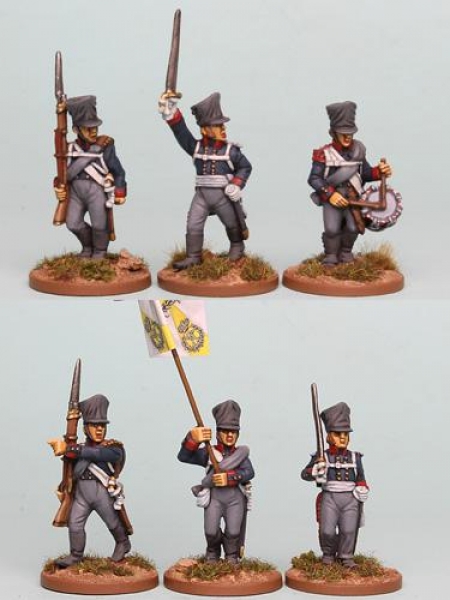 Front Rank Miniatures: PSNRPK3 Prussian Musketeers Command Advancing (6 Figures)